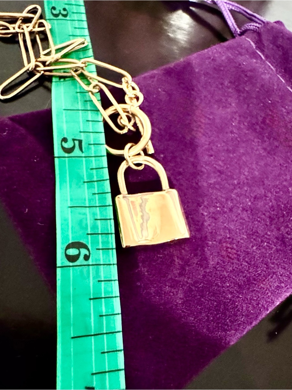New ADORNIA 14K Gold Over Stainless Steel Paperclip Padlock Necklace 18" - Picture 5 of 5